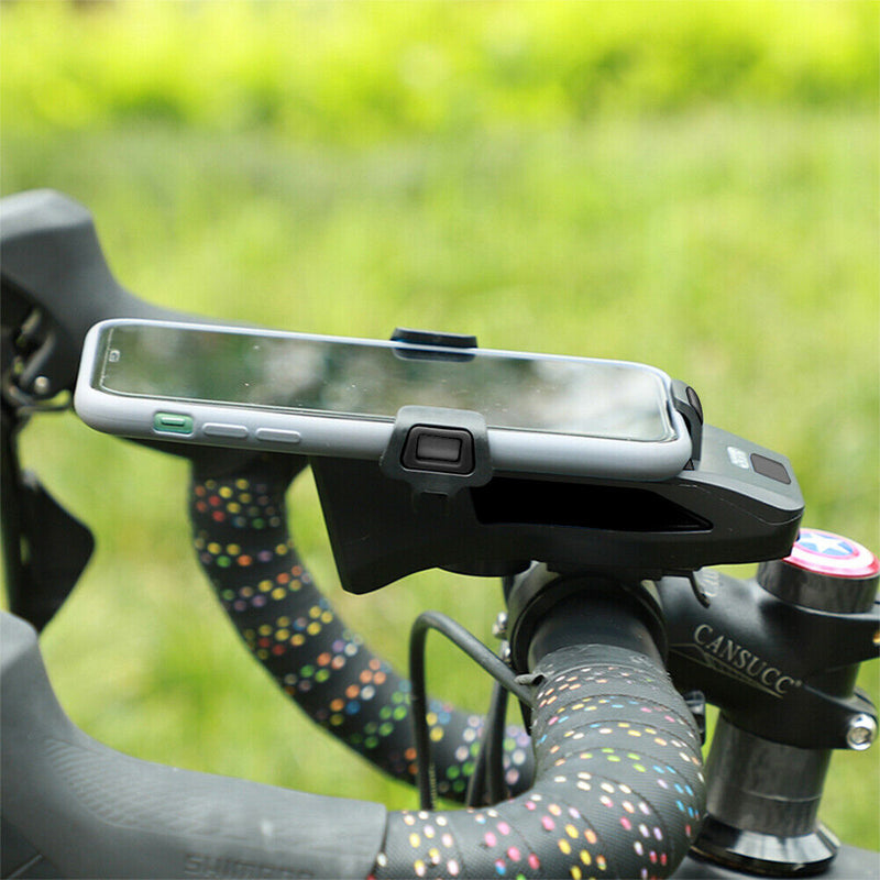 4 in 1 Bike Bicycle Phone Charging Treasure Rack Headlight (Black 4000mAh)
