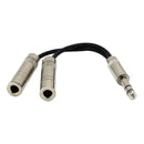 8" Long 1/4" Jack Male To 2X 6.5mm 1/4" TRS Female
