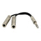 8" Long 1/4" Jack Male To 2X 6.5mm 1/4" TRS Female