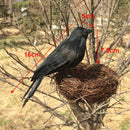 2x Artificial Realistic Birds Black Crows for Garden Halloween Decoration