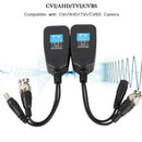 1Pair 60dB CCTV Coax BNC Video Power Balun Transceiver to CAT5e 6 RJ45 Connector