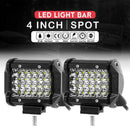 4" 72W Quad Row LED Work Light Offroad Spotlight 6000K LED Light Cover Lens OZ