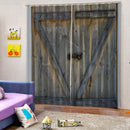 eyelet ring top readymade Z Wood Door Curtain 2 panels blackout window drape