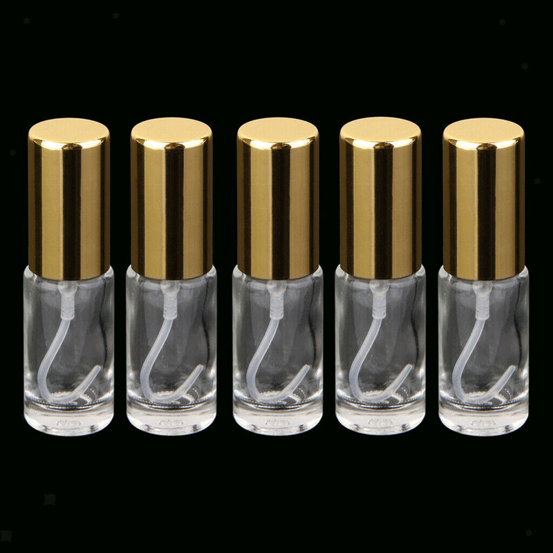 5 Tiny Small GLASS  Spray Bottle ENSSENTIAL OIL Perfume Mist Sprayer