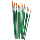 12 pcs. Assorted Size Artist Painting Flat Brush Set (Green) Q6E8