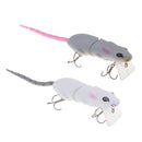 2pcs Artificial Mice Baits Topwater Rat Mouse Fishing Lure w/ 2 Treble Hooks