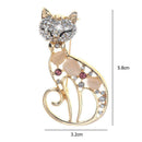 Fox Rhinestone Crystal Opal Pin Brooch Women Clothes Backpack Lapel Badges