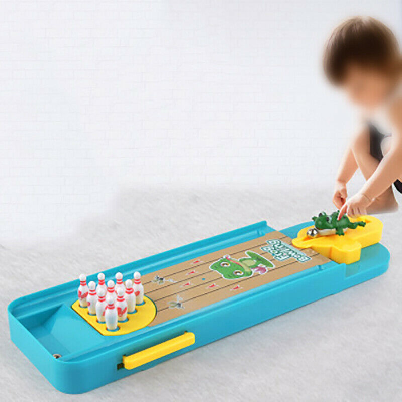 Child Novel Table Game Mini Bowling Table Frog Launcher Plastic Kids Xmas  TJG