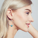 Big Circle Turquoise Earrings Ethnic Style Retro Ear Hook for Women Jewelry A