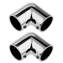 2 Packs Marine Hand Rail Fitting Hardware 7/8" 90 Degree Elbow 22mm &Screws