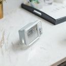 1X(Retro Tv Shape Alarm Clock Lamp Mirror Multi-Function Mirror Clock Therm