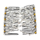 White Butterfly Beaded Double Hair Comb Clip Stretchy Women Hair Accessory