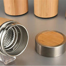 Natural Bamboo 500Ml Stainless Steel Liner Vacuum Flask Insulation Bottle BaJ5J8