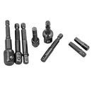 8PCS Socket Bits Adapter Set Hex Drill Nut Driver Power Shank 1/4" 3/8" 1/2