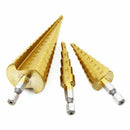 Step Drill Bit Spiral Flute Hss Steel Cone Titanium Coated Mini Drill Bit T