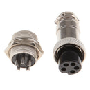 GX16 5Pin Aviation Pug Male+Female Panel Metal Connector Socket