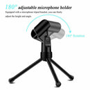 Microphone With Stand Tripod 3.5mm Audio Recording For Computer PC Phone Desktop