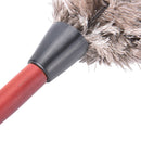 38cm Ostrich Feather Duster  Brush Wood Handle Anti-static Natural Grey Fur LJ