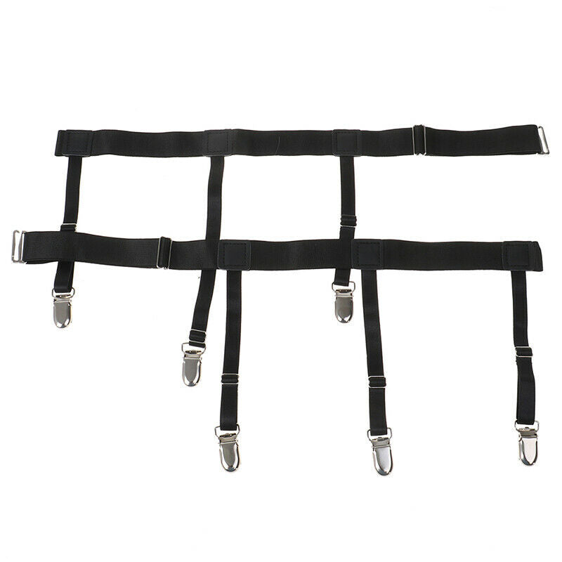 2 Pcs Men Shirt Stays Belt Non-slip Locking Clips  Keep Shirt Tucked Leg Str_