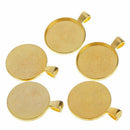 50Pcs Round Charms Pendants Blanks Sockets For 25mm Cabochons Necklace Craf