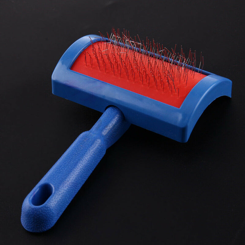 Puppy Cat Dog Grooming Slicker Dog Comb Steel Needle Brush Clean Tool Blue