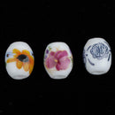 50x Loose Ceramic Spacer Beads Oval Charm for Jewelry Findings Mixed Color