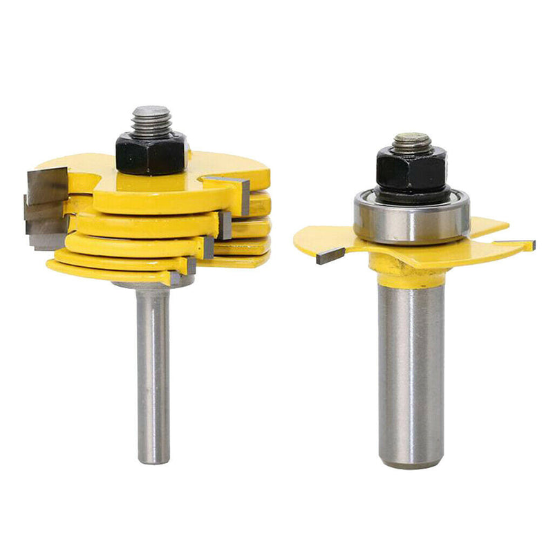 6x Blade Slot Cutter Wing Router Bit 2x Shank 1/2" & 1/4" Woodworking Bits
