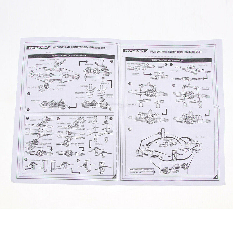 DIY RC Car Trailer Chassis with 4 Rubber Tyres for WPL 1/16 6WD RC Military