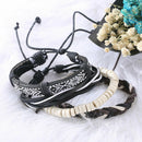 Man European Hot Retro Multilevel Cowhide Handmade Woven Bracelet