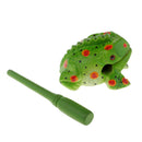 Green Carved Thai Wooden Croaking Instrument Musical Sound Handcraft Art