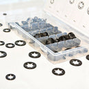 260Pcs Tooth Starlock Push on Locking Washers Speed Clips Fasteners Assortm
