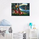 5D DIY Full Drill Diamond Painting Lakeside Chair Cross Stitch Mosaic Kits