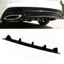 Universal Lower Rear Body Bumper Lip Diffuser Shark Fin Spoiler Gloss Black UXS
