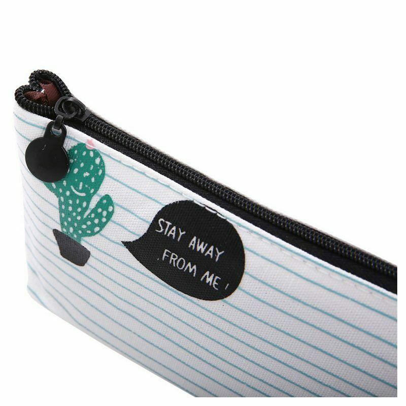Cactus Pastoral Bandage Canvas Pencil Case Box Makeup Bag Set of 3 H9K1