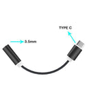 2 Pieces USB-C Type C to 3.5 mm Headphone Jack Earphone Audio Cable Black