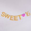 1 Set Glitter 16th Happy Birthday Garland Girls Sweet 16 Banner Hanging Decor3cg