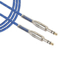 Nylon Braided 6.35mm 1/4 TRS Male Cable Patch Connector for Guitar Bass 1m