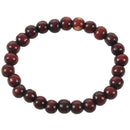 Buddhist Brown Wood Round Beads Elastic String Wrist Bracelet for Unisex P9X3