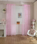 Flocking Butterfly Sheer Curtain Voile Panel Window Balcony Tulle Divider Pink