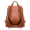 Women Backpack PU Leather School Shoulder Bag Casual Rucksacks (Brown) SN9F
