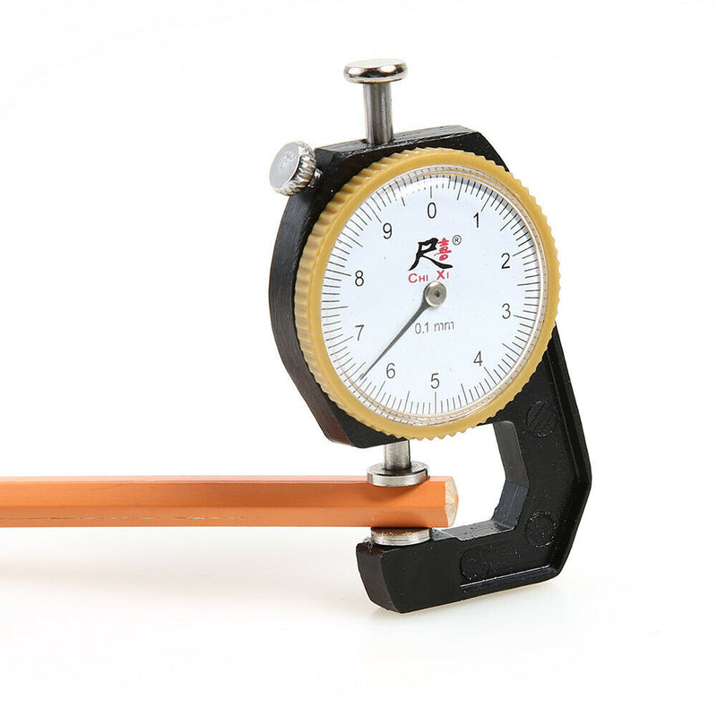 0-10mm 0.1mm Dial Leather Paper Thickness Gauge Meter Tester (Flat Head)