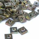 M3x5.5x2mm Zinc Plated Square Nuts Bronze Tone 100pcs I6Q5