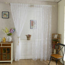 Flocking Butterfly Transparent Curtain Window Tulle Splitter White 100 x 20 O2A3