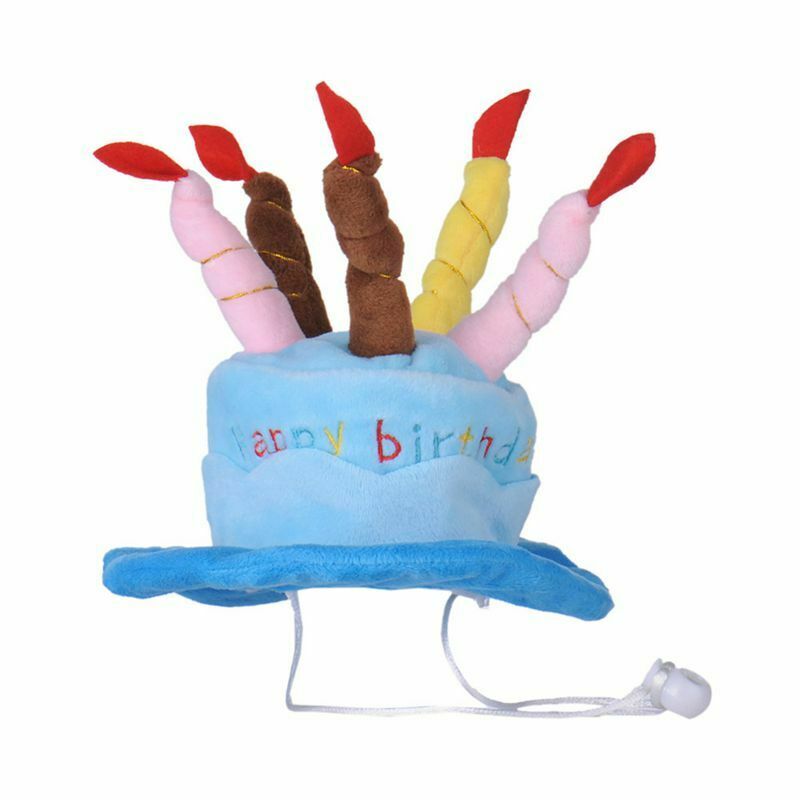 Dogs Pet Dog Birthday Caps Hat with Cake Candles Design Birthday Party Cost H1Q5