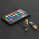 2x T10 6 RGB COB LED Car Bulbs Remote Control Auto Interior Map Reading Light