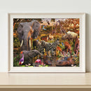 DIY Full Round Drill Rhinestone Picture African Color Animal Painting Kit