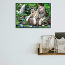 5D DIY Full Drill Diamond Painting Tigers Family Cross Stitch Embroidery
