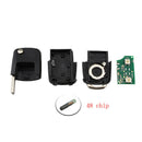 2 Buttons Flip Remote Key Fob Case 434MHz ID48 Chip For Beetle Bora Golf Pa S1J8