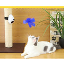 Kitten Cat Teaser Electronic Mouse Light Teaser with Feather for Pet Cats