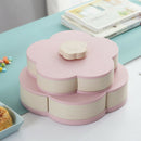 Petal-Shape Rotating Snack Box Candy Tray Food Storage Box Wedding Candy Pl